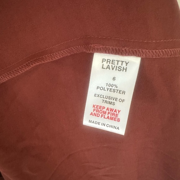 Brown One Shoulder Ruched Gown with Slit - Picture 9 of 9